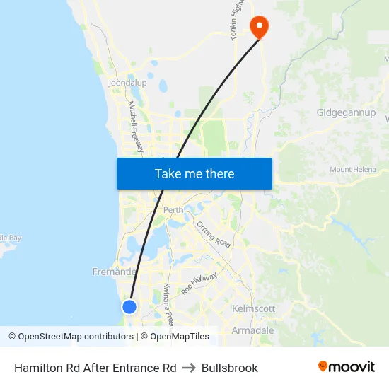 Hamilton Rd After Entrance Rd to Bullsbrook map