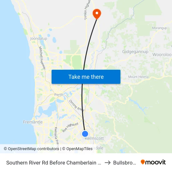 Southern River Rd Before Chamberlain St to Bullsbrook map