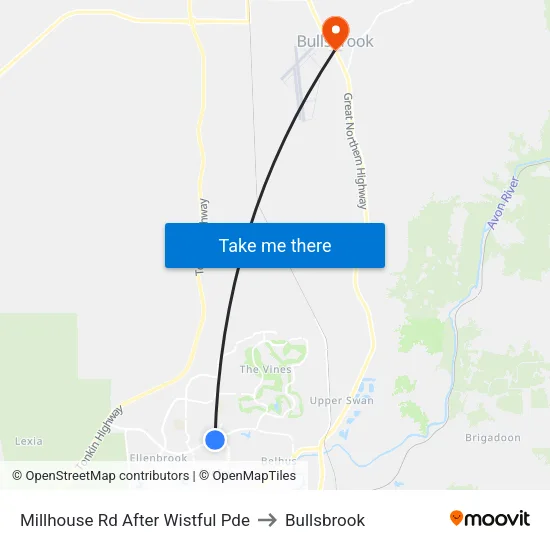 Millhouse Rd After Wistful Pde to Bullsbrook map