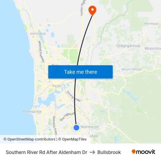 Southern River Rd After Aldenham Dr to Bullsbrook map
