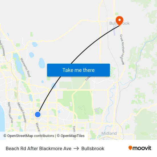 Beach Rd After Blackmore Ave to Bullsbrook map