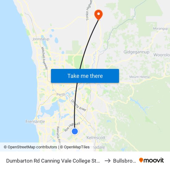 Dumbarton Rd Canning Vale College Stand 1 to Bullsbrook map