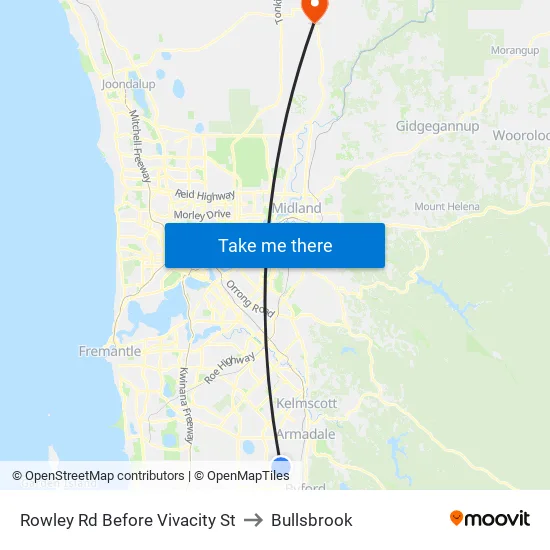Rowley Rd Before Vivacity St to Bullsbrook map