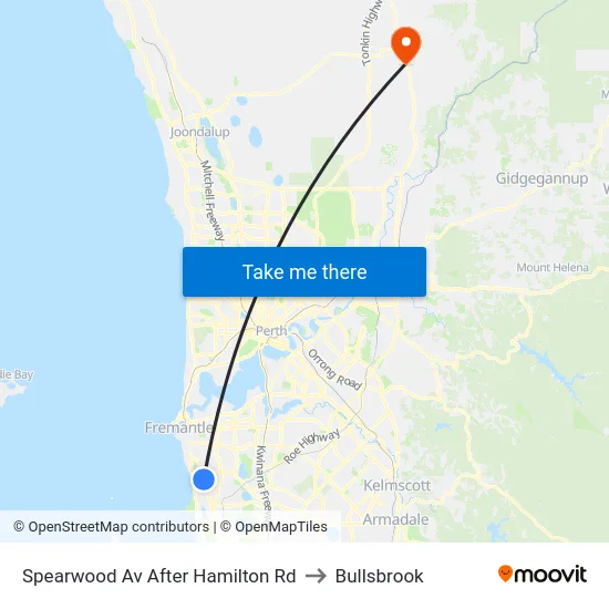 Spearwood Av After Hamilton Rd to Bullsbrook map