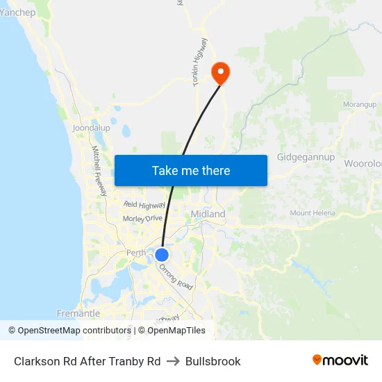 Clarkson Rd After Tranby Rd to Bullsbrook map