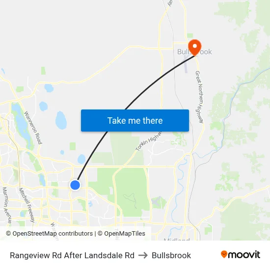 Rangeview Rd After Landsdale Rd to Bullsbrook map