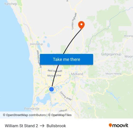 William St Stand 2 to Bullsbrook map