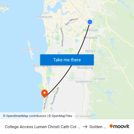 College Access Lumen Christi Cath Col Stand 4 to Golden Bay map
