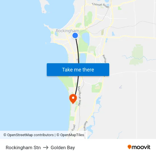 Rockingham Stn to Golden Bay map