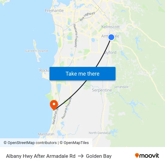 Albany Hwy After Armadale Rd to Golden Bay map