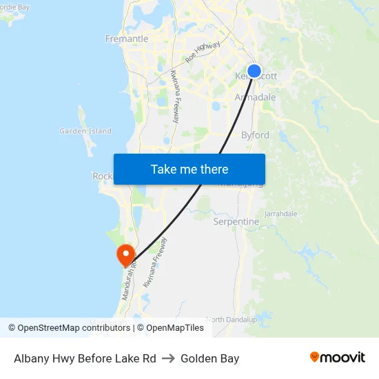 Albany Hwy Before Lake Rd to Golden Bay map