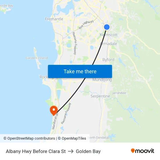 Albany Hwy Before Clara St to Golden Bay map