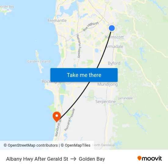 Albany Hwy After Gerald St to Golden Bay map