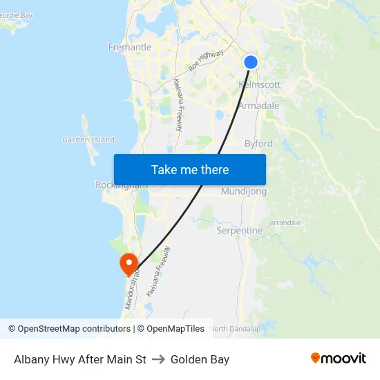 Albany Hwy After Main St to Golden Bay map