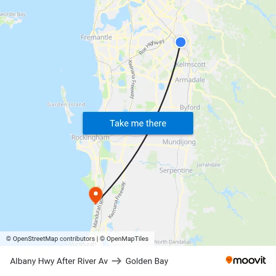 Albany Hwy After River Av to Golden Bay map