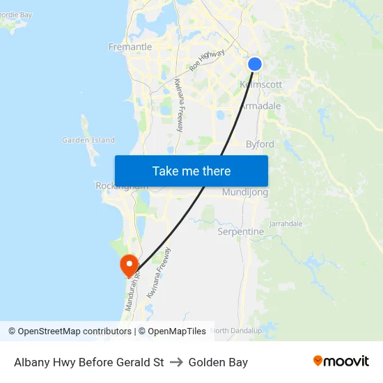 Albany Hwy Before Gerald St to Golden Bay map