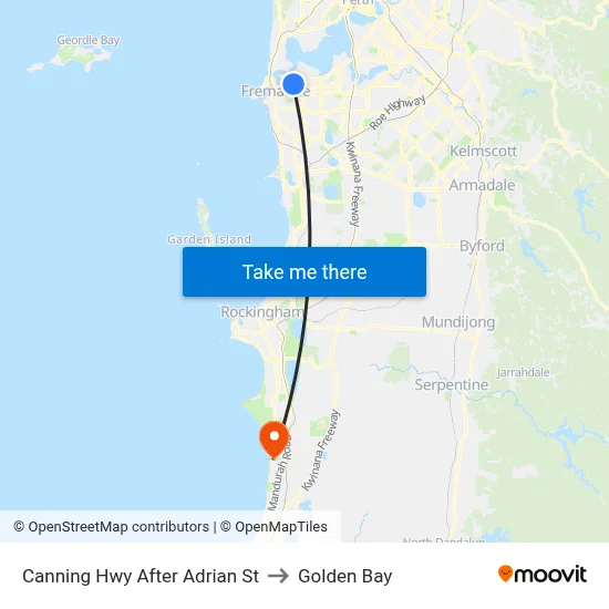 Canning Hwy After Adrian St to Golden Bay map