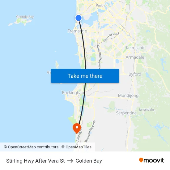 Stirling Hwy After Vera St to Golden Bay map