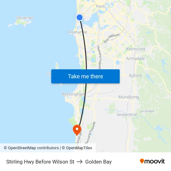 Stirling Hwy Before Wilson St to Golden Bay map