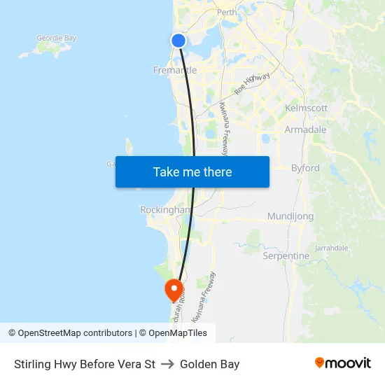 Stirling Hwy Before Vera St to Golden Bay map