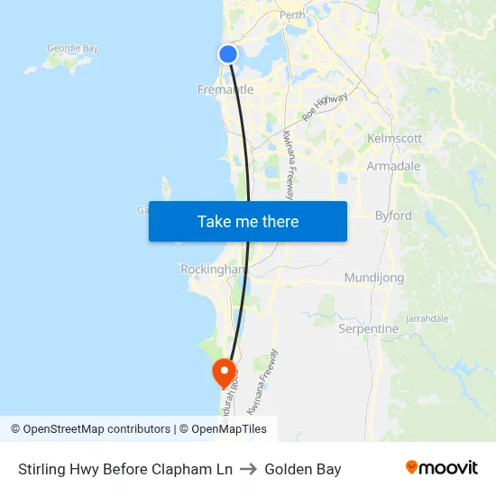 Stirling Hwy Before Clapham Ln to Golden Bay map