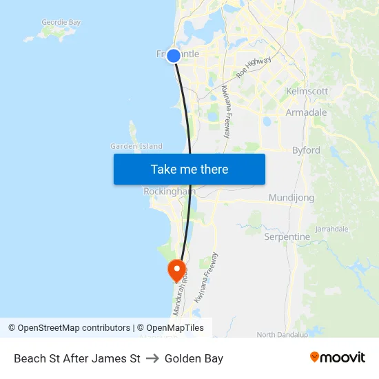 Beach St After James St to Golden Bay map