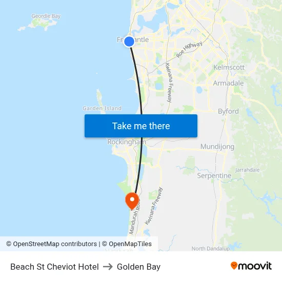Beach St Cheviot Hotel to Golden Bay map