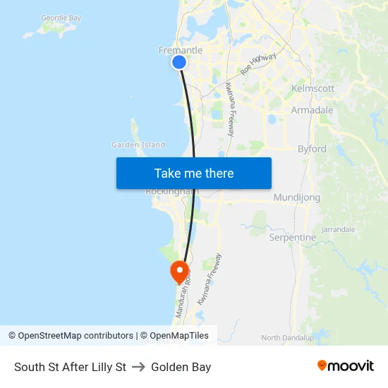 South St After Lilly St to Golden Bay map