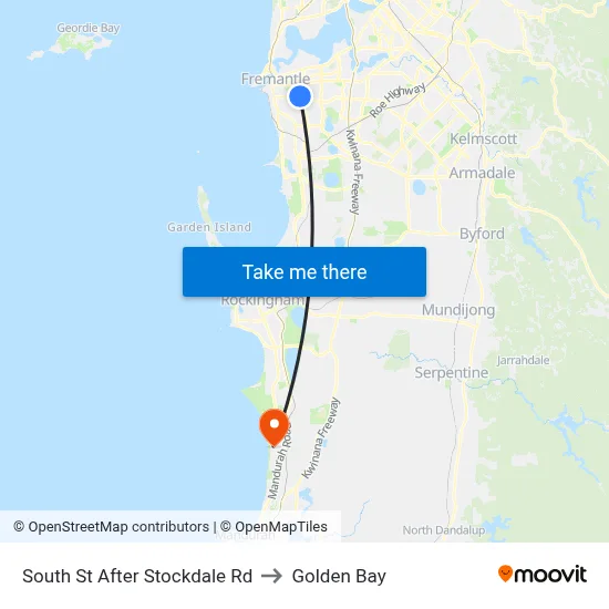 South St After Stockdale Rd to Golden Bay map