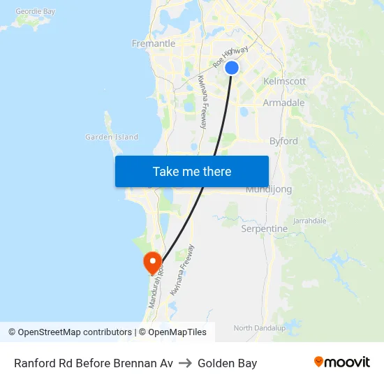 Ranford Rd Before Brennan Av to Golden Bay map