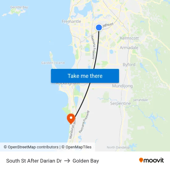 South St After Darian Dr to Golden Bay map