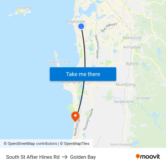 South St After Hines Rd to Golden Bay map