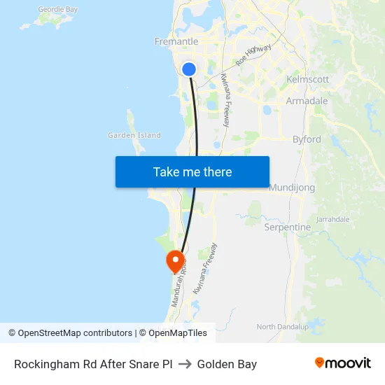 Rockingham Rd After Snare Pl to Golden Bay map