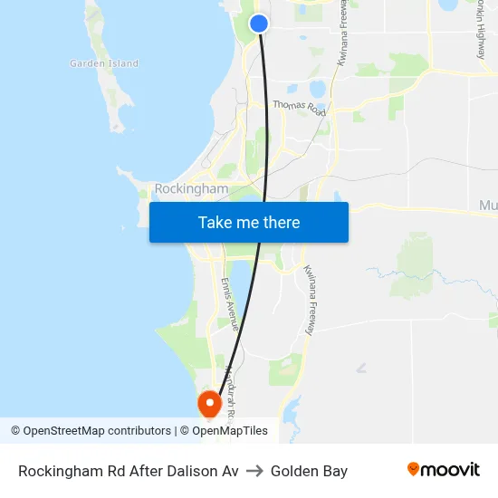 Rockingham Rd After Dalison Av to Golden Bay map