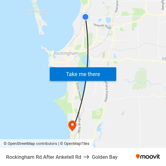 Rockingham Rd After Anketell Rd to Golden Bay map