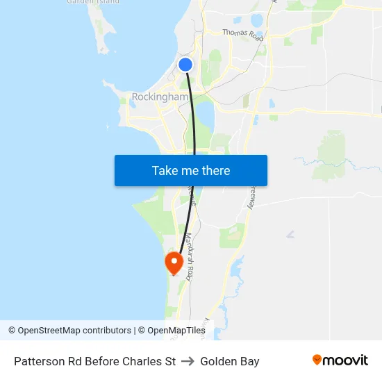 Patterson Rd Before Charles  St to Golden Bay map
