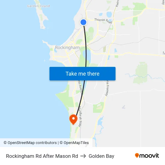 Rockingham Rd After Mason Rd to Golden Bay map