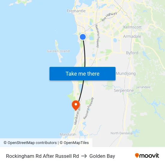 Rockingham Rd After Russell Rd to Golden Bay map