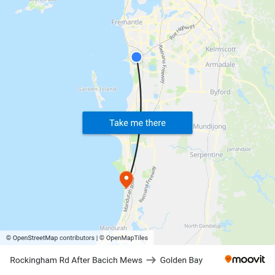 Rockingham Rd After Bacich Mews to Golden Bay map