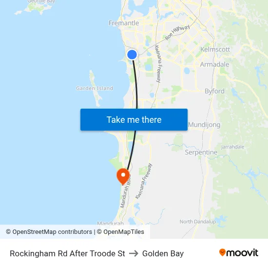 Rockingham Rd After Troode St to Golden Bay map