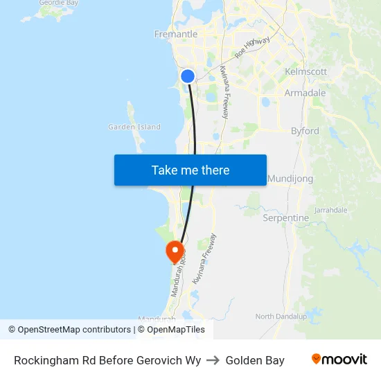 Rockingham Rd Before Gerovich Wy to Golden Bay map