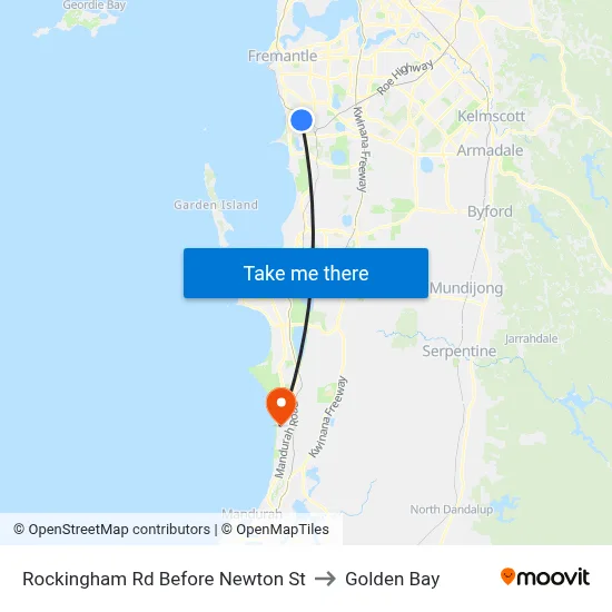 Rockingham Rd Before Newton St to Golden Bay map