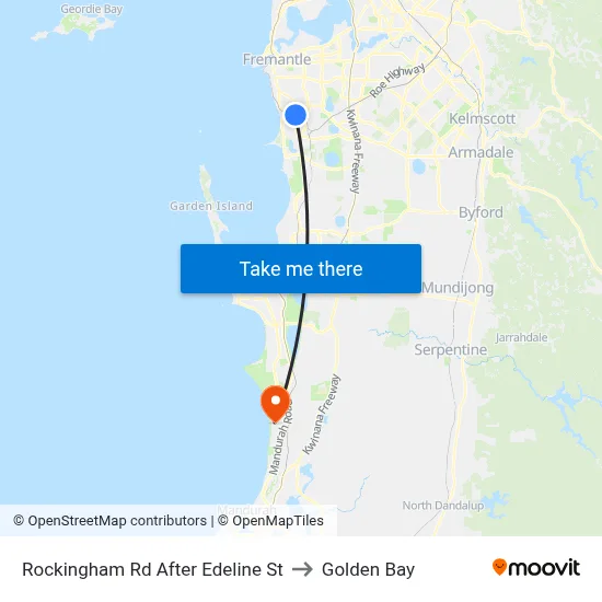 Rockingham Rd After Edeline St to Golden Bay map
