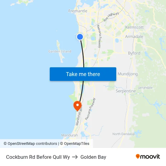 Cockburn Rd Before Qull Wy to Golden Bay map