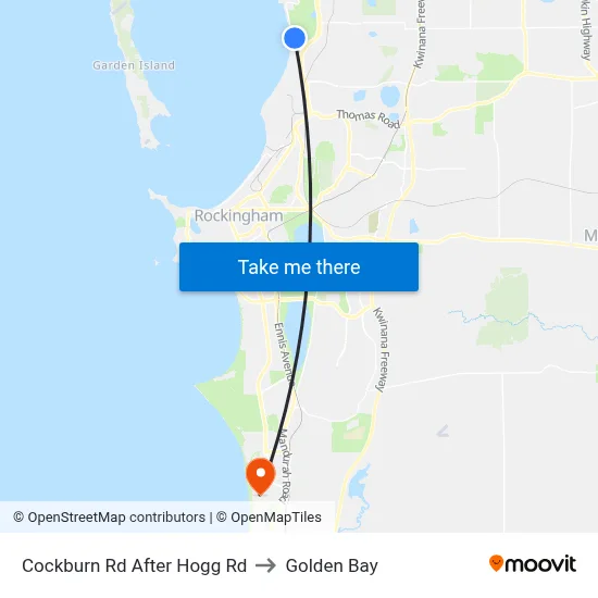 Cockburn Rd After Hogg Rd to Golden Bay map