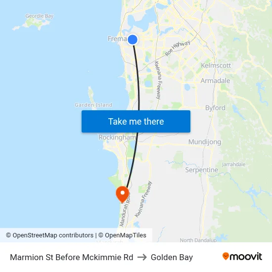 Marmion St Before Mckimmie Rd to Golden Bay map