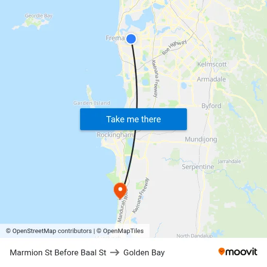Marmion St Before Baal St to Golden Bay map