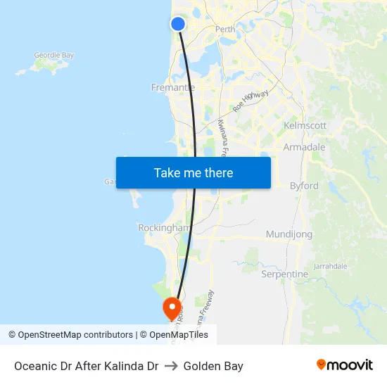 Oceanic Dr After Kalinda Dr to Golden Bay map