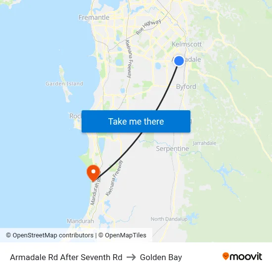 Armadale Rd After Seventh Rd to Golden Bay map