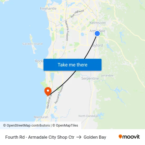 Fourth Rd - Armadale City Shop Ctr to Golden Bay map